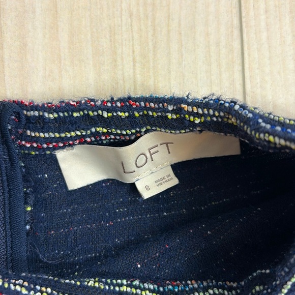 Loft Multicolor Purple Based Dress Size 8 with Pockets - Picture 3 of 4